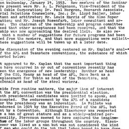 Minutes, 1953-01-14. Labor,...