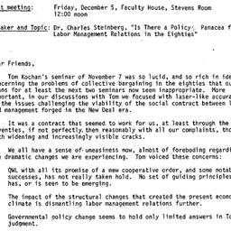 Announcements, 1986-12-05. ...