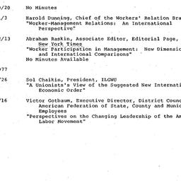 Schedules, Labor, seminar 4...