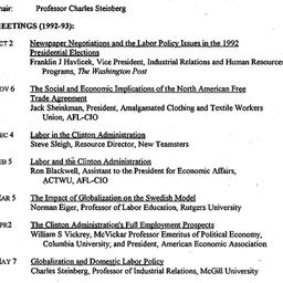 Schedules, Labor, seminar 4...