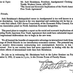Announcements, 1992-10-19. ...