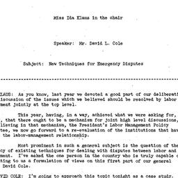 Minutes, 1961-11-01. Labor,...