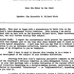 Minutes, 1961-12-06. Labor,...