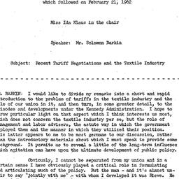 Minutes, 1962-02-21. Labor,...