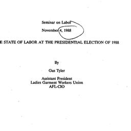 Minutes, 1988-11-04. Labor,...