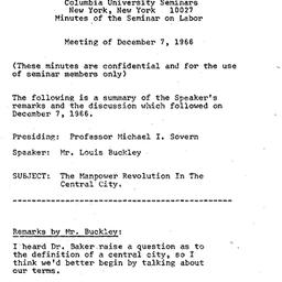 Minutes, 1966-12-07. Labor,...