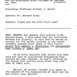 Minutes, 1967-02-15. Labor,...
