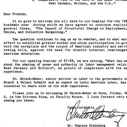 Announcements, 1987-11-06. ...