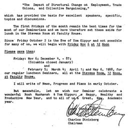 Announcements, 1987-09-22. ...