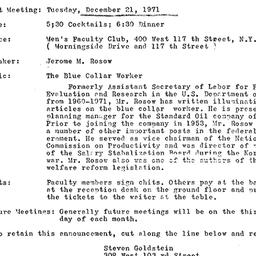 Announcements, 1971-12-21. ...