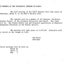 Announcements, 1963-02-26. ...