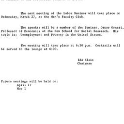 Announcements, 1963-03-18. ...