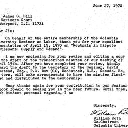 Correspondence, 1970-06-27....