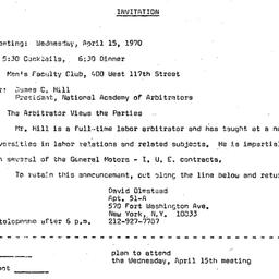 Announcements, 1970-04-15. ...