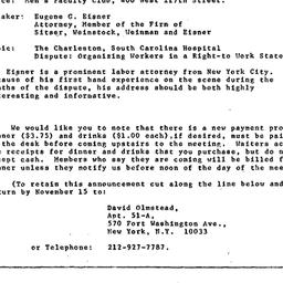 Announcements, 1969-11-19. ...