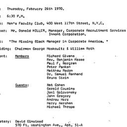 Minutes, 1970-02-26. Labor,...