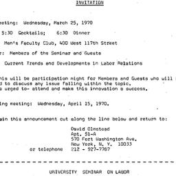 Announcements, 1970-03-25. ...