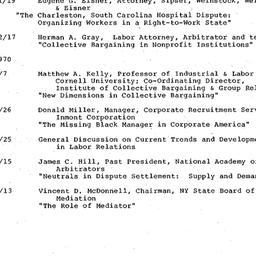 Schedules, Labor, seminar 4...