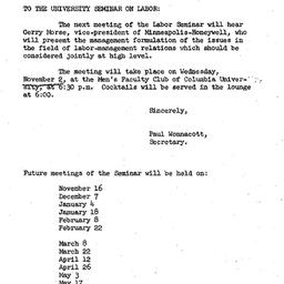 Announcements, 1960-10-24. ...