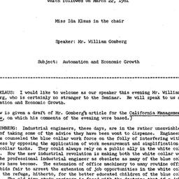 Minutes, 1961-03-22. Labor,...