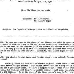 Minutes, 1961-04-12. Labor,...