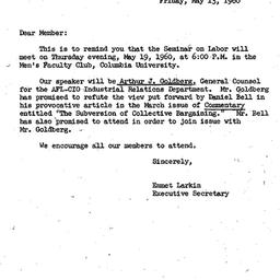 Announcements, 1961-05-19. ...