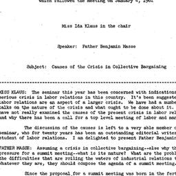 Minutes, 1961-01-04. Labor,...
