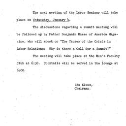 Announcements, 1960-12-27. ...