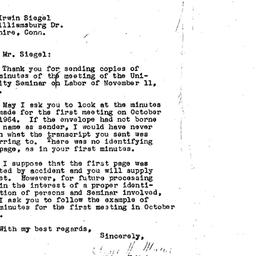 Minutes, 1964-11-11. Labor,...