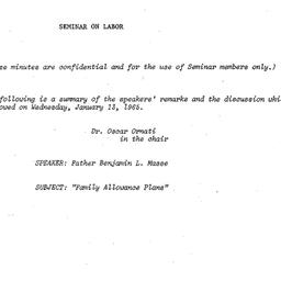 Minutes, 1965-01-13. Labor,...