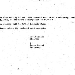 Announcements, 1965-01-07. ...