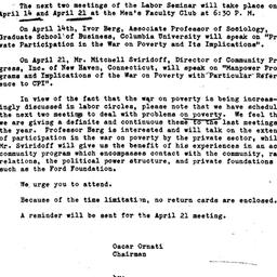 Announcements, 1965-04-14. ...