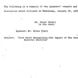 Minutes, 1965-01-27. Labor,...