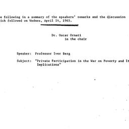 Minutes, 1965-04-14. Labor,...