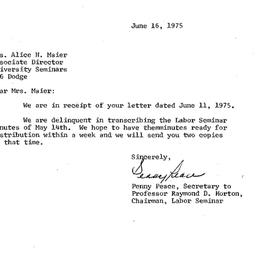 Correspondence, 1975-06-16....