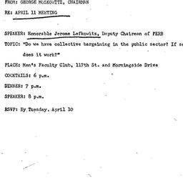 Announcements, 1973-04-11. ...