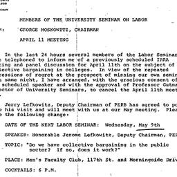 Announcements, 1973-05-09. ...