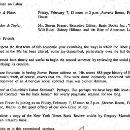 Announcements, 1992-01-13. ...