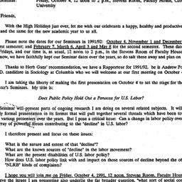 Announcements, 1991-09-21. ...