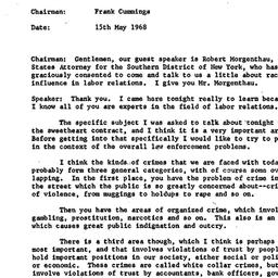 Minutes, 1968-05-15. Labor,...