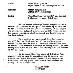 Announcements, 1968-05-15. ...