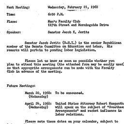 Announcements, 1968-02-21. ...