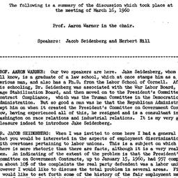 Minutes, 1960-03-16. Labor,...