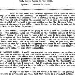 Minutes, 1960-04-20. Labor,...