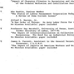 Schedules, Labor, seminar 4...