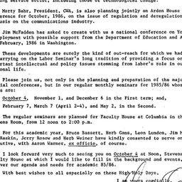 Announcements, 1985-09-18. ...