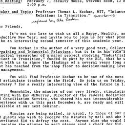 Announcements, 1986-02-07. ...