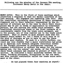 Minutes, 1958-01-08. Labor,...
