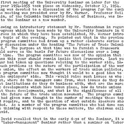 Minutes, 1954-10-13. Labor,...