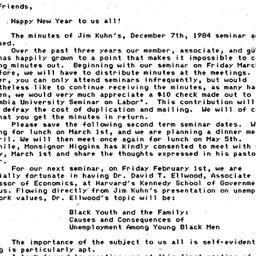 Announcements, 1985-02-01. ...